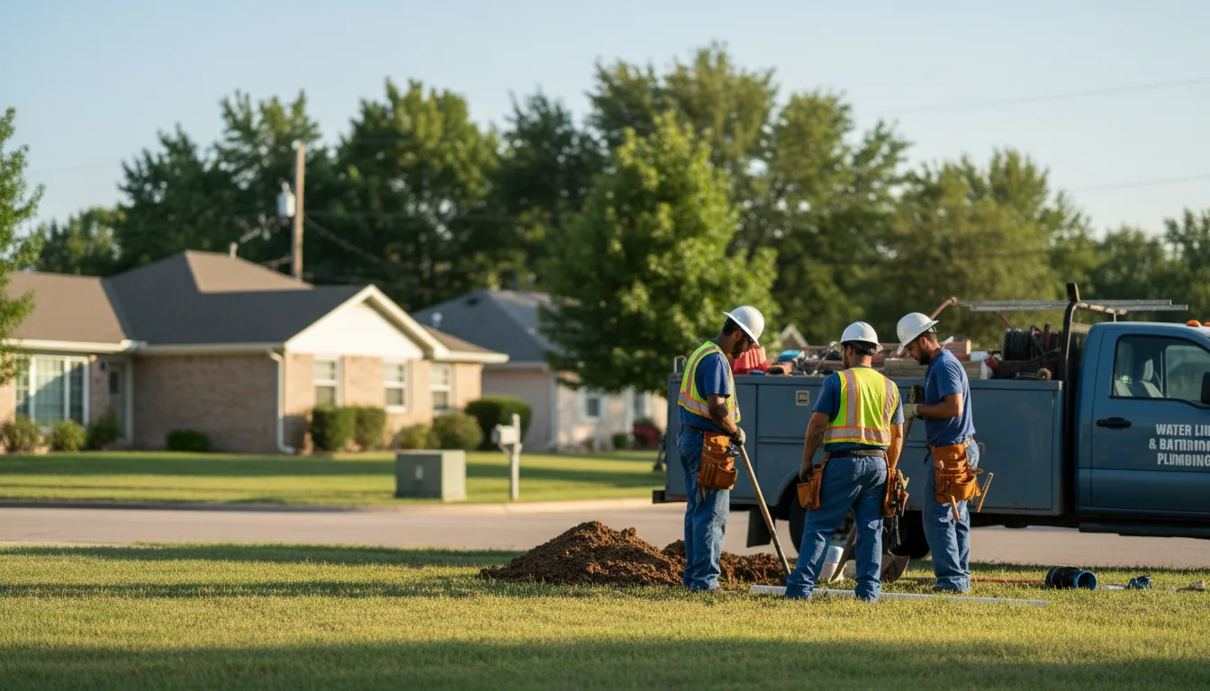 Residential water line and bathroom plumbing service in Garner, AR